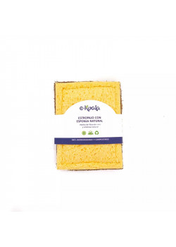 ESTROPAJO DE FIBRA DE COCO Y ESPONJA CELULOSA NATURAL - E-KOALA - 6504149484904